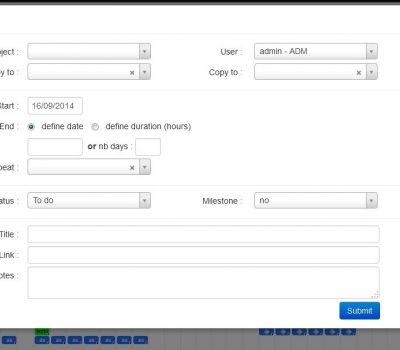 Task creation form in online project management tool