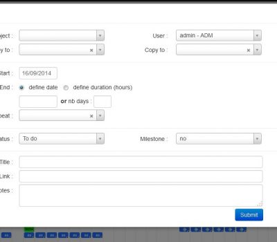 Formulaire de création de tâche au sein de l'outil de gestion de projet en ligne